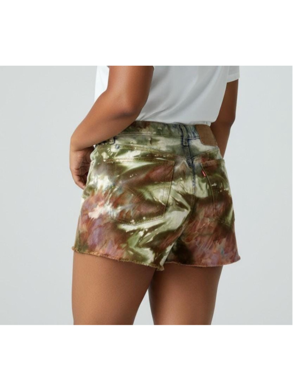 Upcycled Levis 522 Denim Shorts: Hand-Dyed Tie Dye Cutoffs